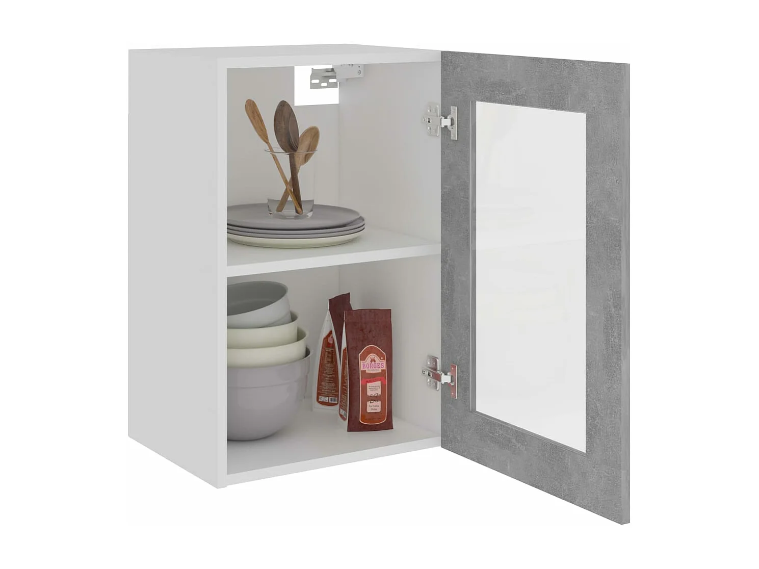 Armoire en verre suspendue Gris béton 40x31x60