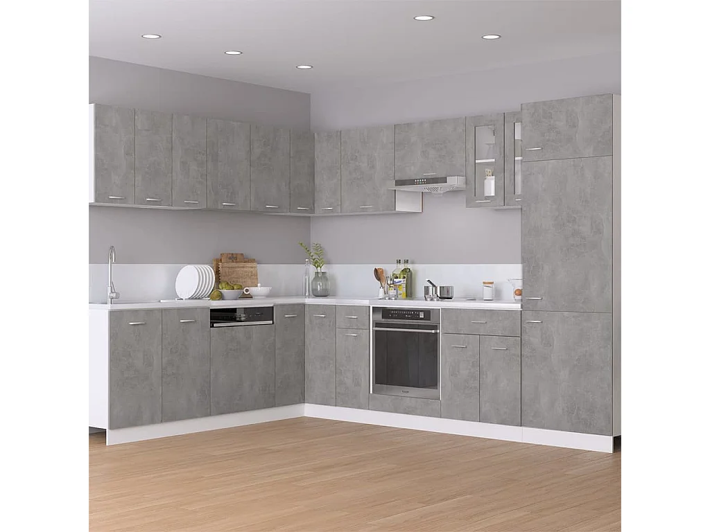 Armoire d'angle suspendue Gris béton 57x57x60