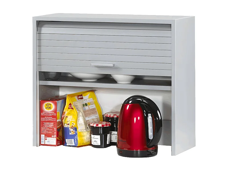 Rangement mural à rideau gris Couna L 60 x H 54