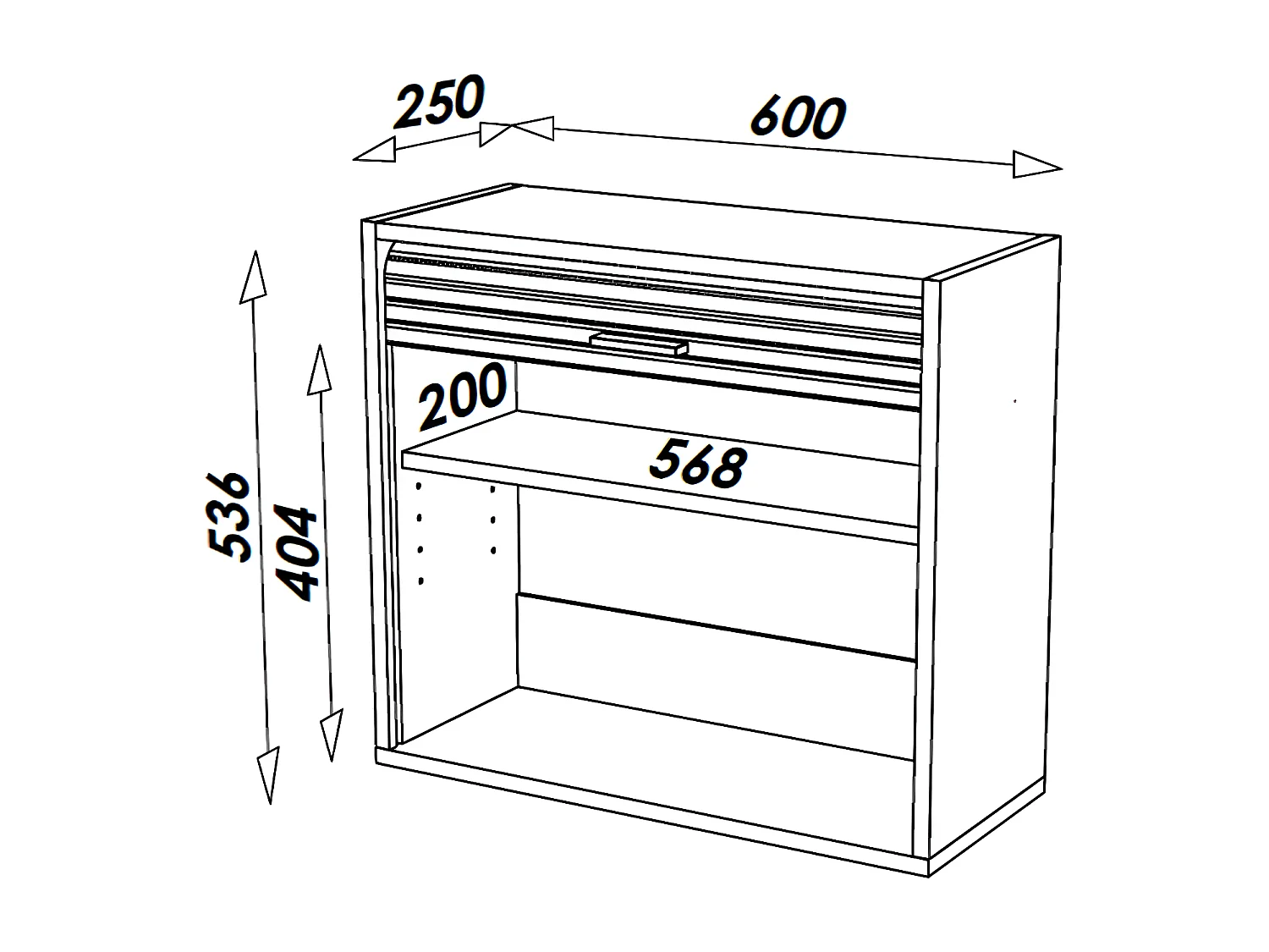 Rangement mural à rideau gris Couna L 60 x H 54