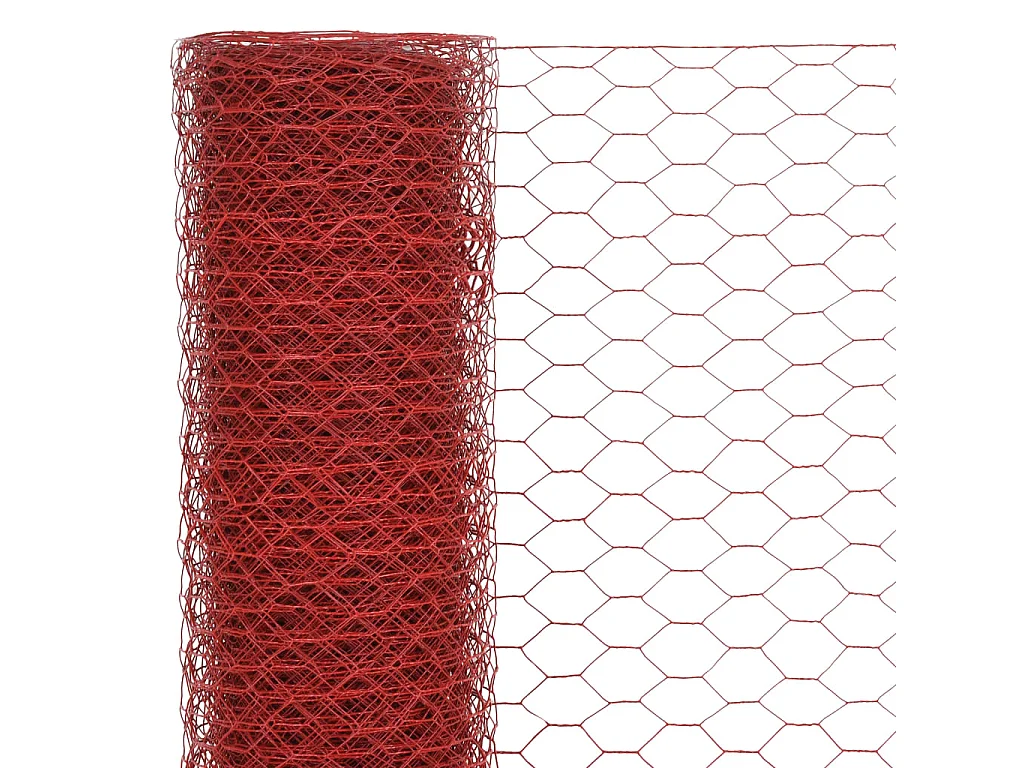 Grillage Acier avec revêtement en PVC 25x0,75 m Rouge 3
