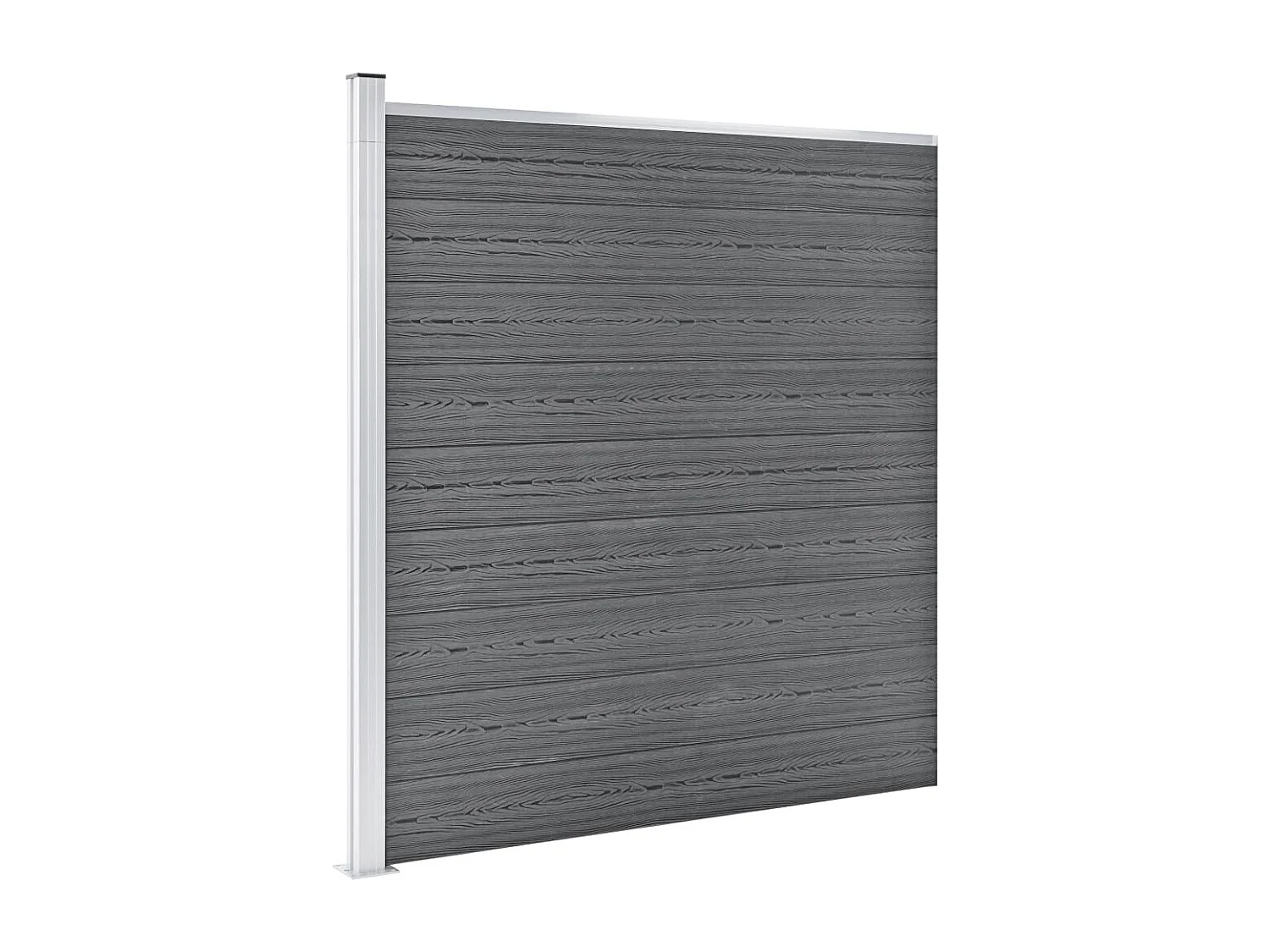 Ensemble de clôture WPC 10 Carré + 1 Incliné 1830x186 Gris