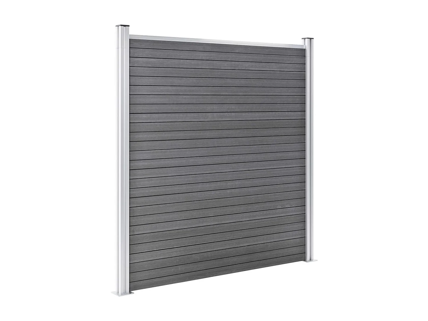 Ensemble de clôture WPC 10 Carré + 1 Incliné 1830x186 Gris