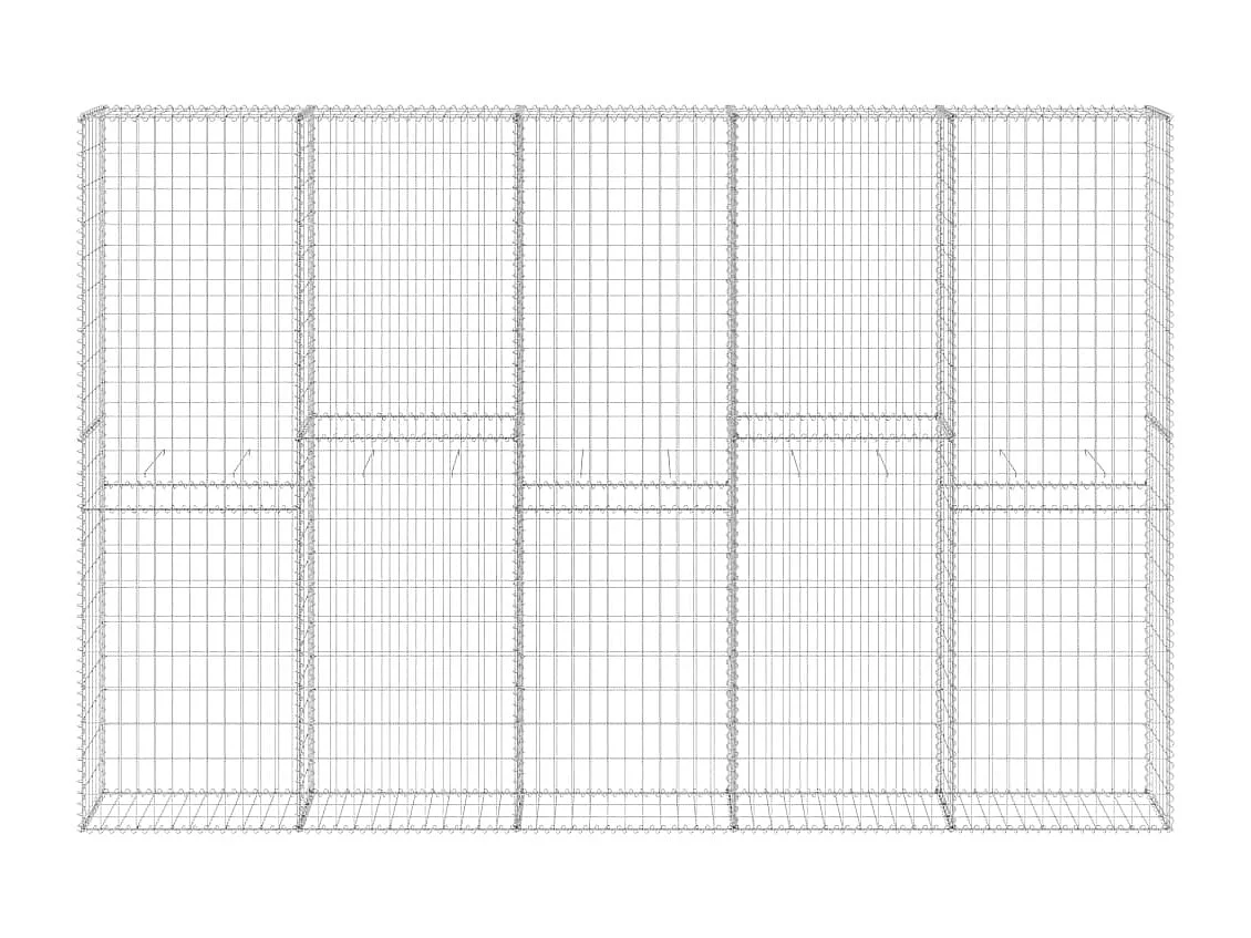 Mur en gabion avec couvercles Acier galvanisé 300x30x200