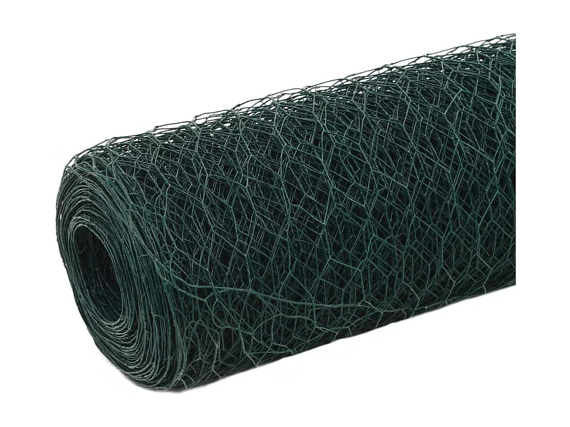 Grillage Acier avec revêtement en PVC 25x1,2 m Vert