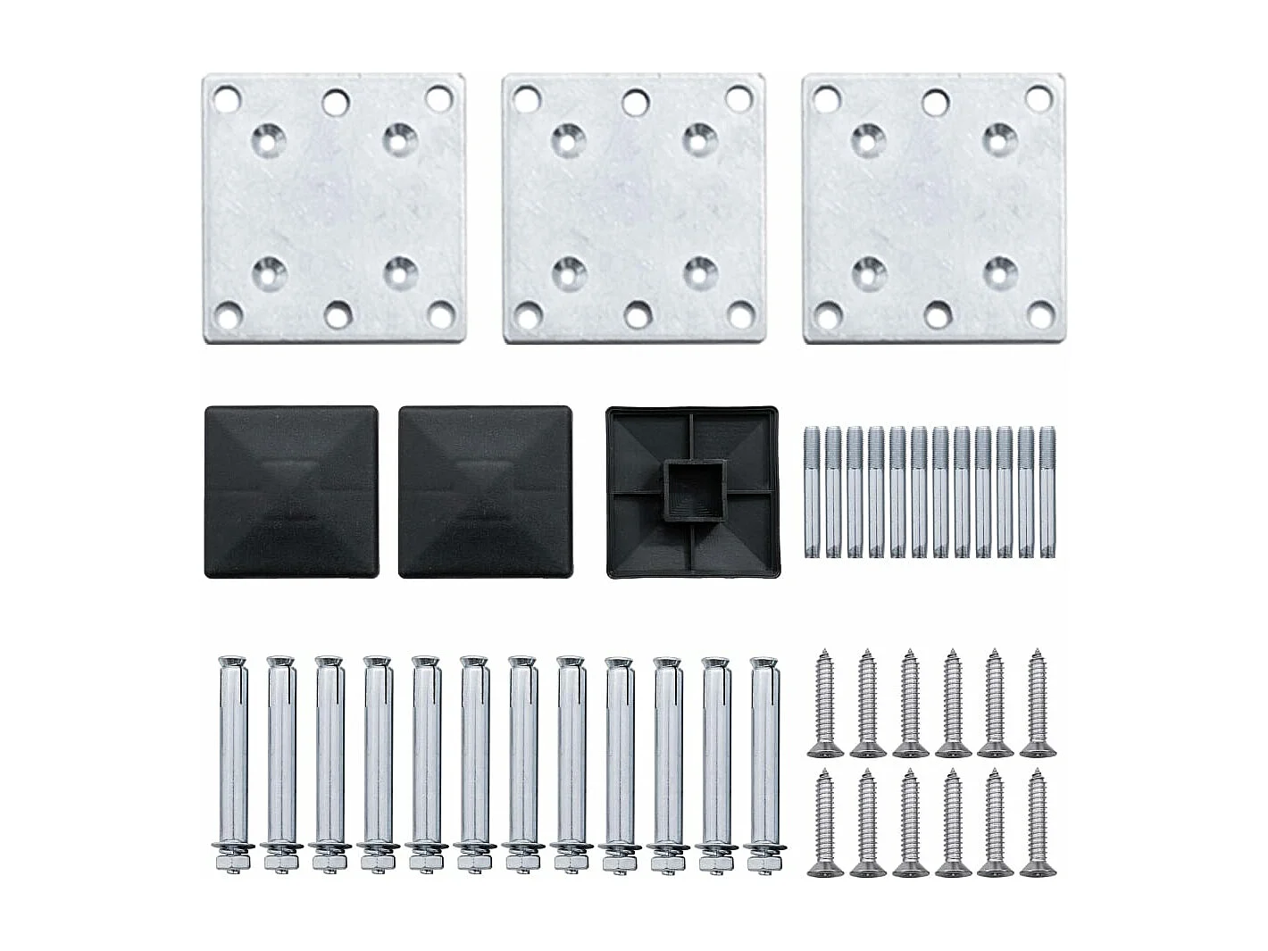 Ensemble de panneau de clôture WPC 353x146 Marron