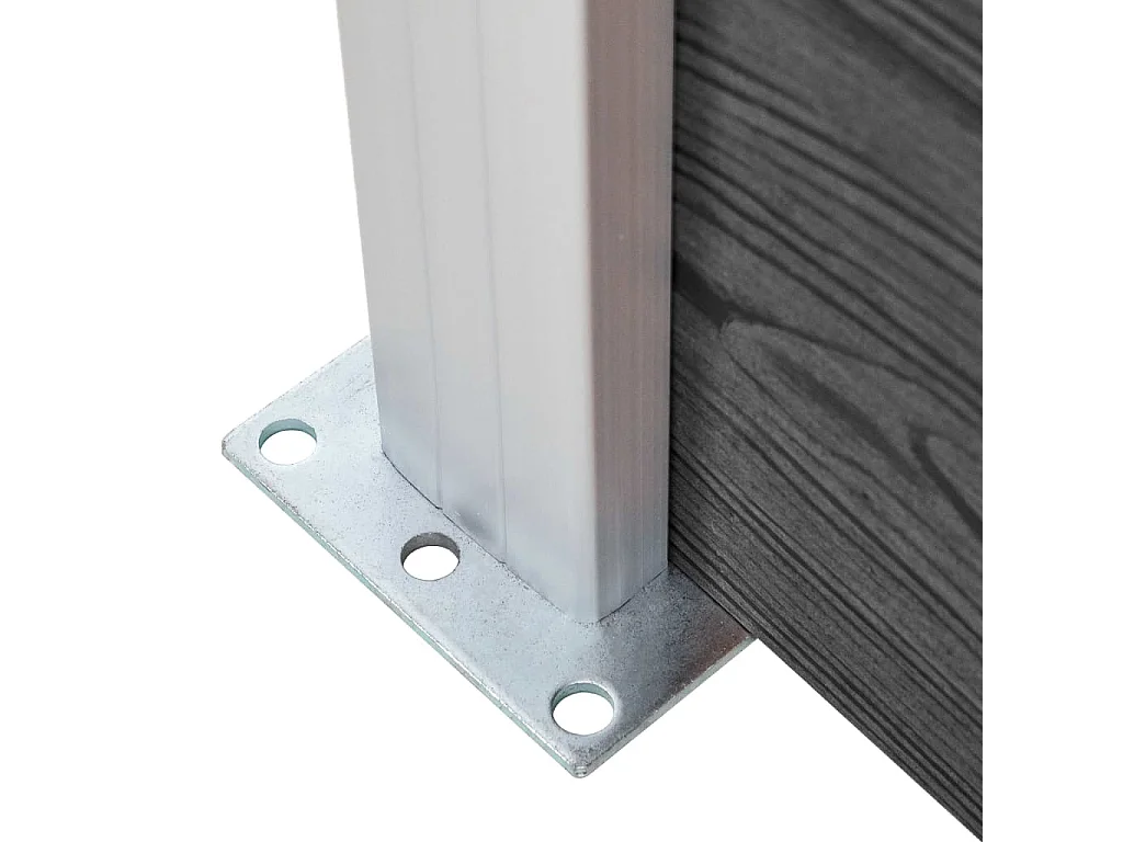 Ensemble de panneau de clôture WPC 1311x(105-186) cm Noir