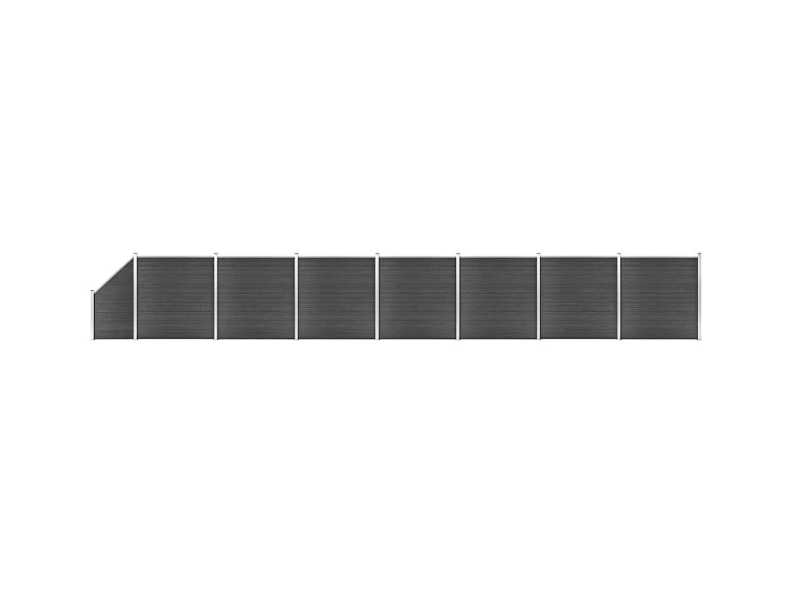Schuttingpanelenset 1311x(105-186) cm HKC zwart