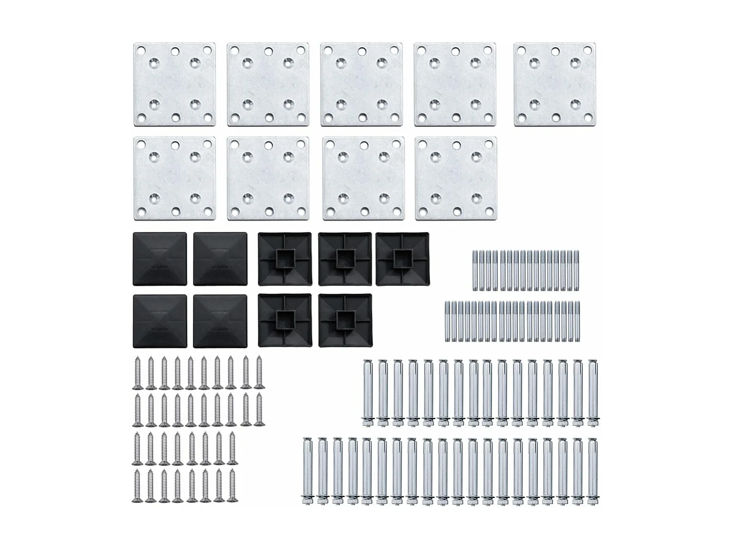 Ensemble de panneau de clôture WPC 1311x(105-186) cm Noir