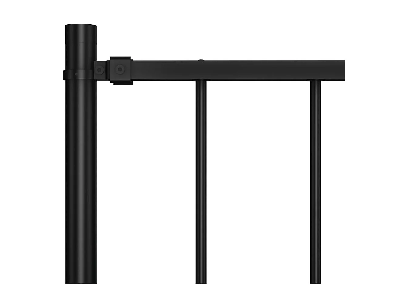 Panneau clôture et poteaux Acier enduit de poudre 1,7x1 m Noir