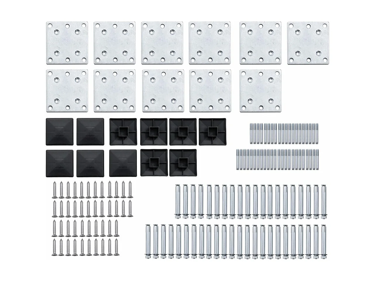 Ensemble de panneau de clôture WPC 1737x186 Noir