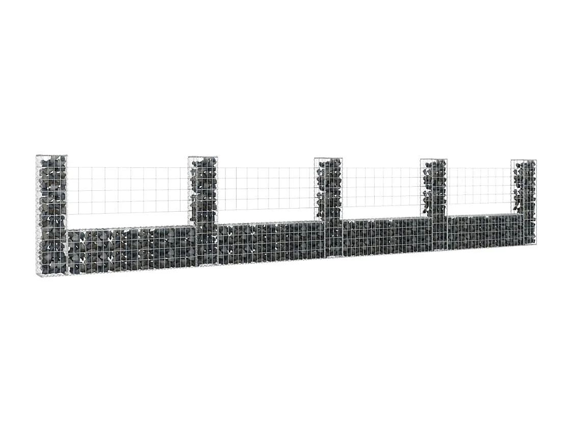Panier de gabion en forme de U avec 5 poteaux Fer 500x20x100