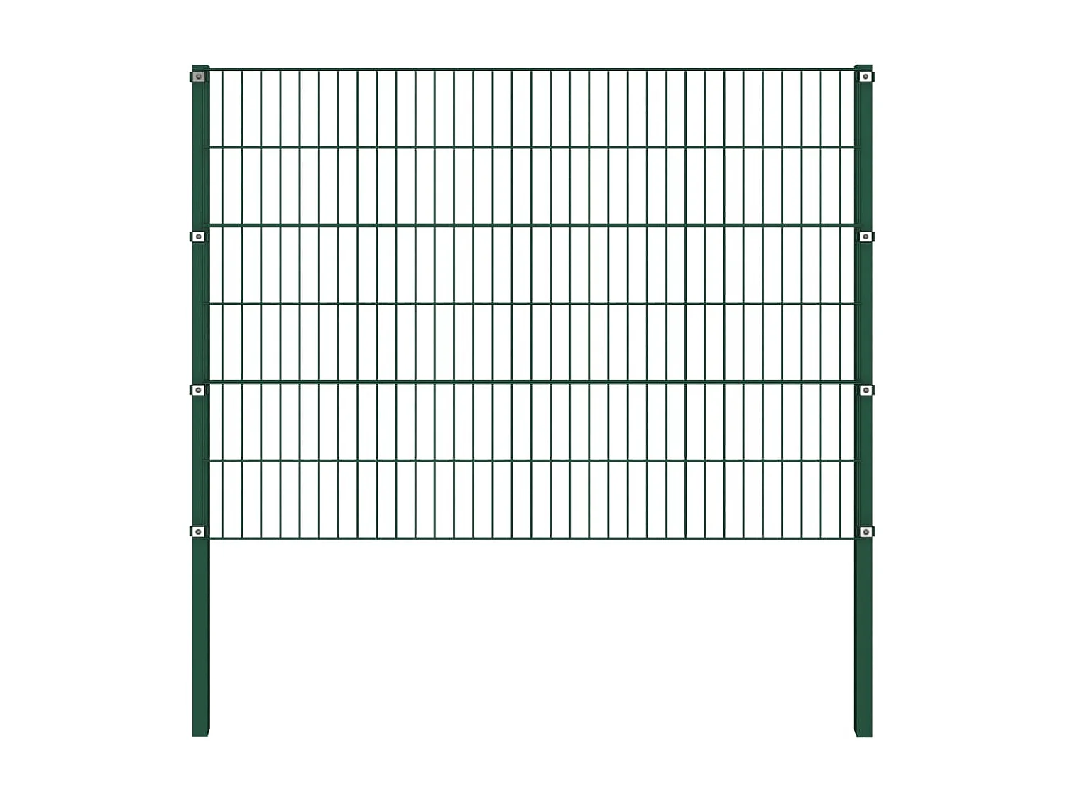 Panneau de clôture avec poteaux Fer 3,4 x 1,2 m Vert