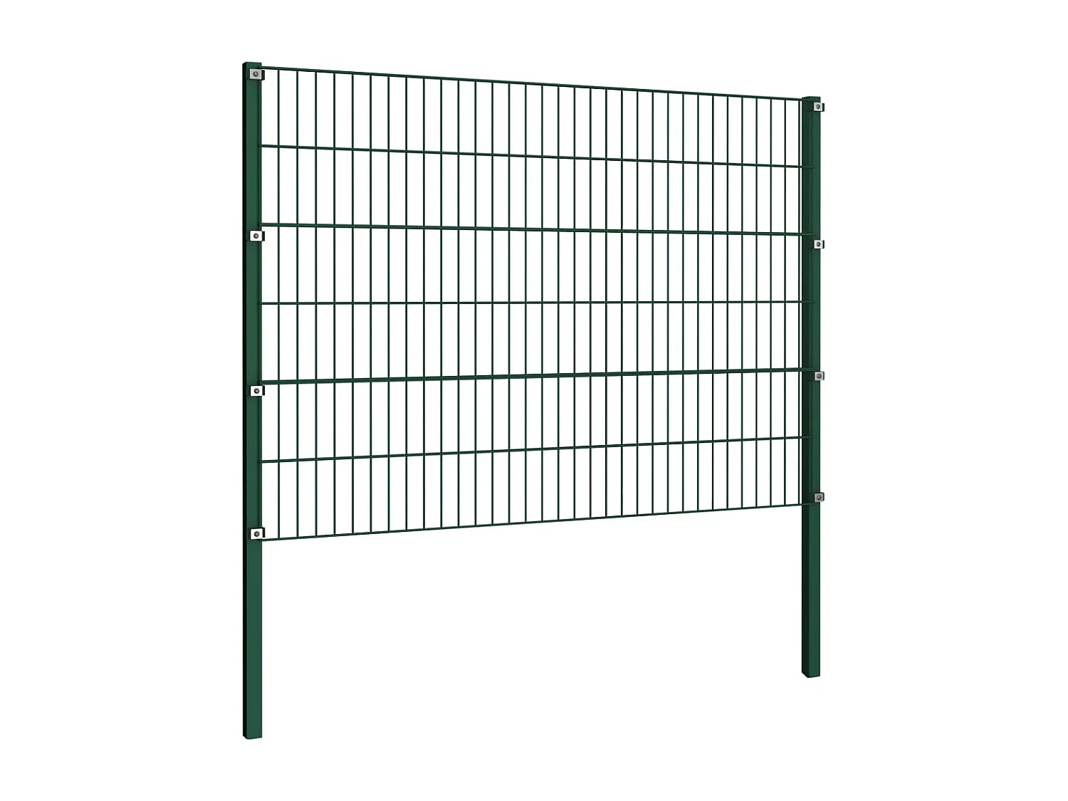 Panneau de clôture avec poteaux Fer 3,4 x 1,2 m Vert