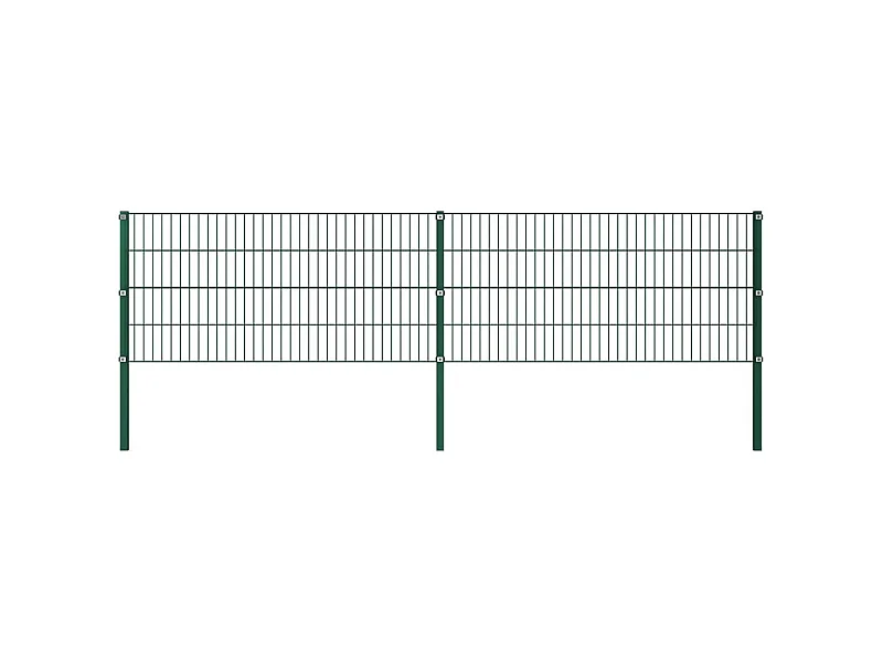Panneau de clôture avec poteaux Fer 3,4 x 0,8 m Vert