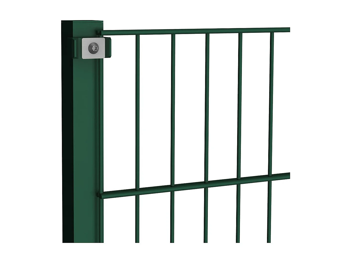 Panneau de clôture avec poteaux Fer 17 x 0,8 m Vert