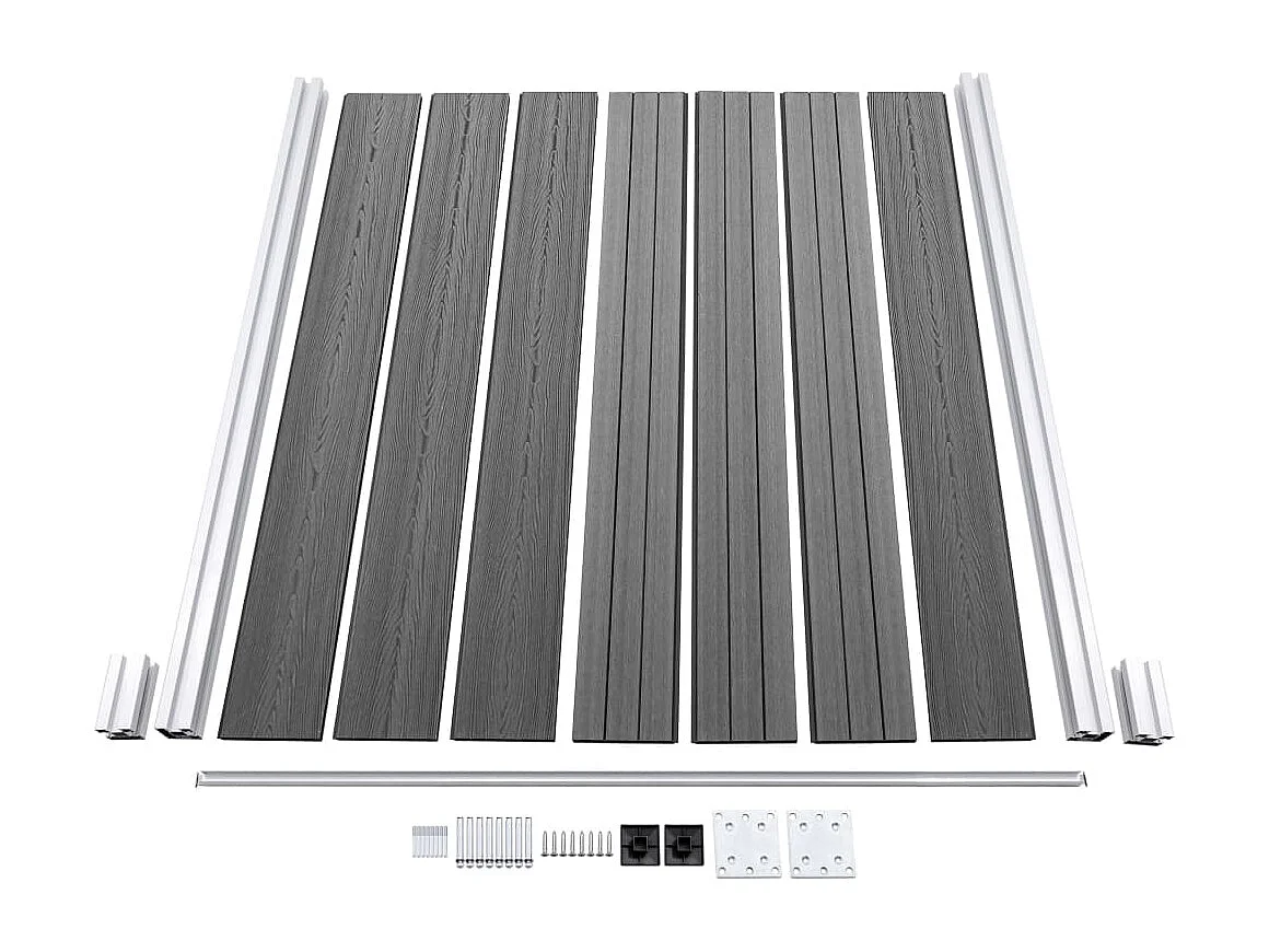 Ensemble de panneau de clôture WPC 526x146 Gris