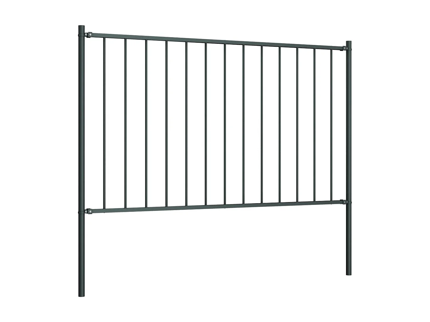 Panneau clôture poteau Acier enduit poudre 1,7x0,75m Anthracite