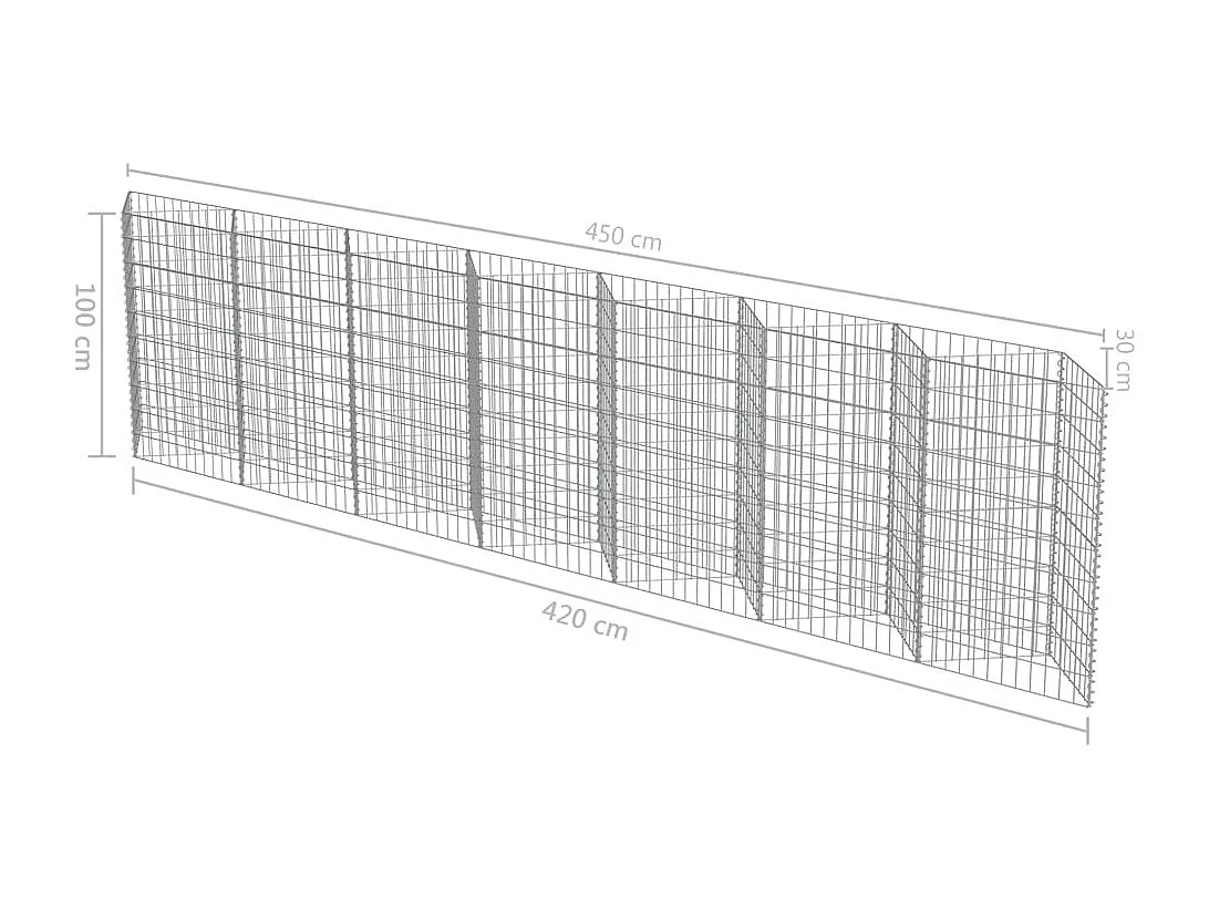 Mur de gabion Acier galvanisé 450 x 30x100