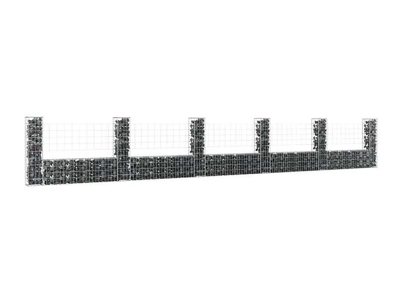 Panier de gabion en forme de U avec 6 poteaux Fer 620x20x100