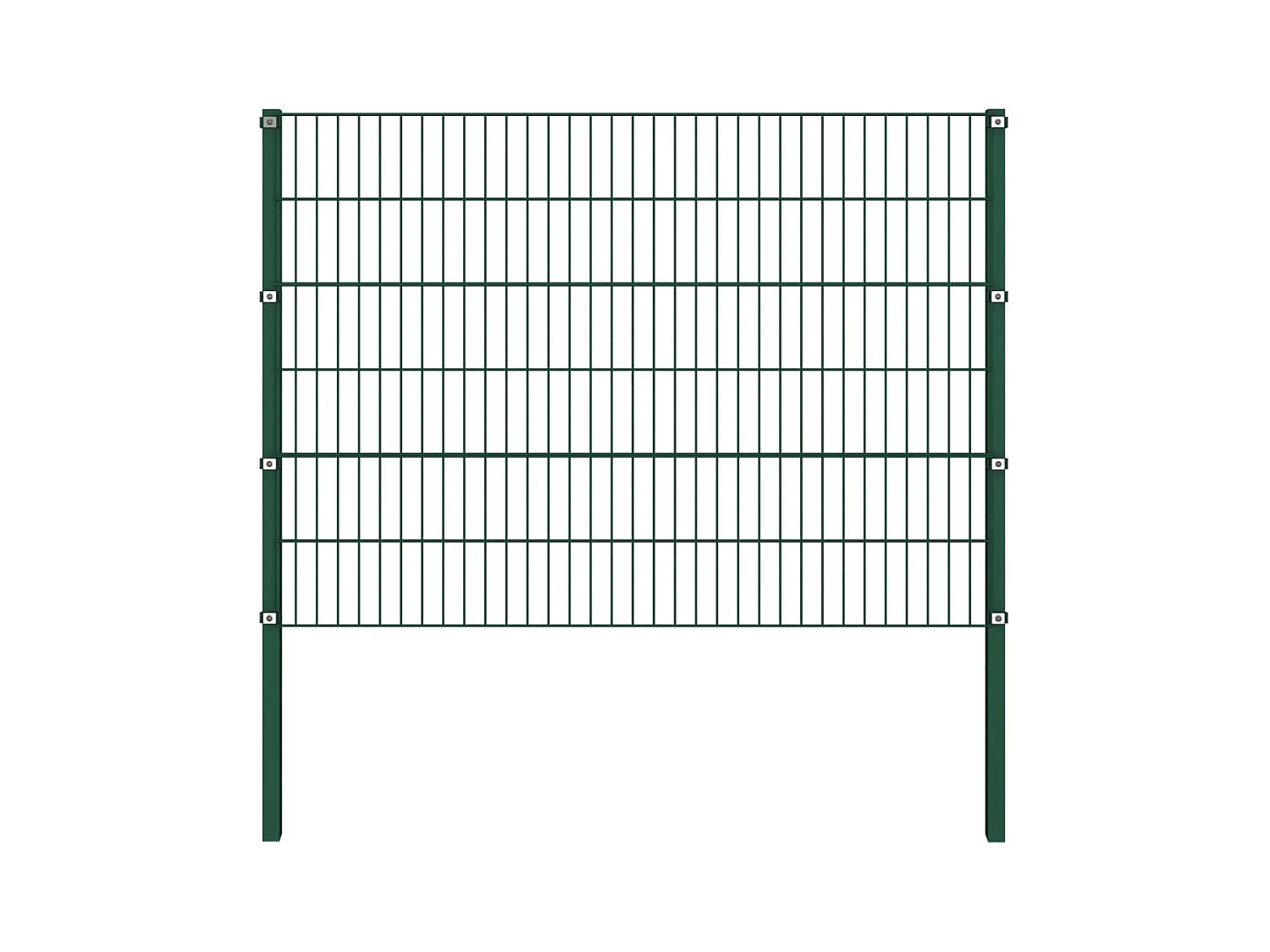 Panneau de clôture avec poteaux Fer 1,7 x 1,2 m Vert