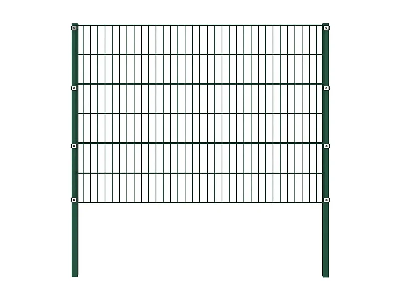 Panneau de clôture avec poteaux Fer 1,7 x 1,2 m Vert