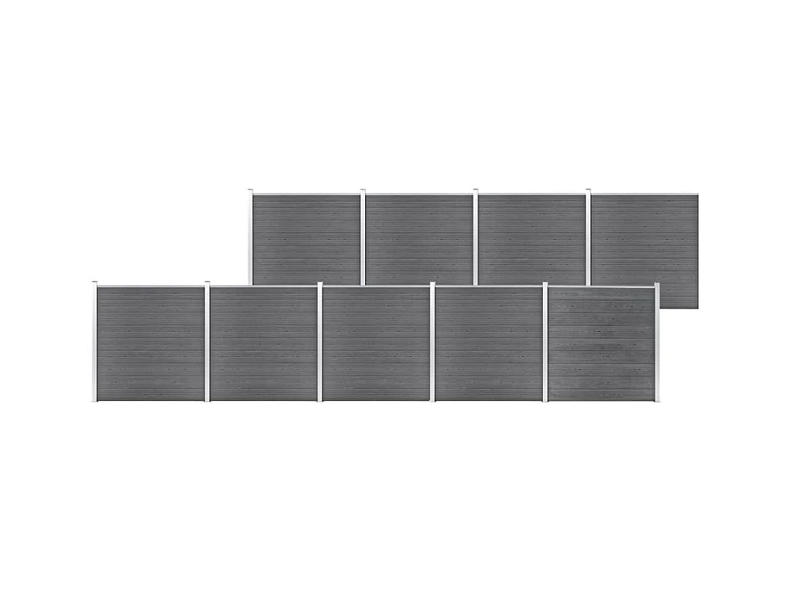 Clôture de jardin WPC 1564x186 Gris