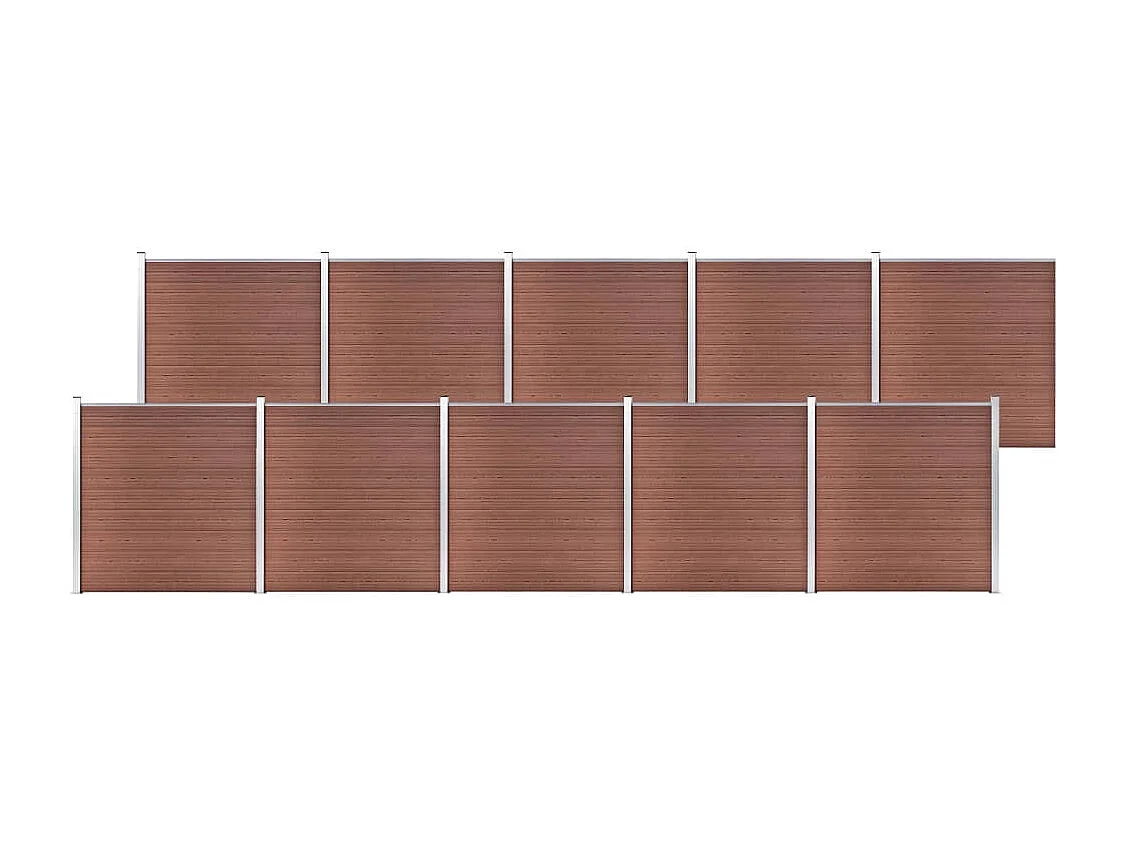 Clôture de jardin WPC 1737x186 Marron