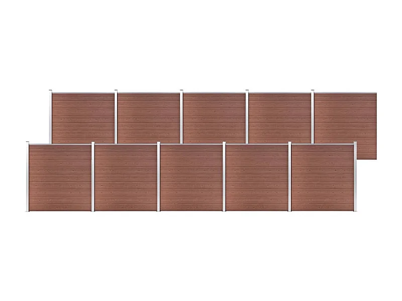 Clôture de jardin WPC 1737x186 Marron