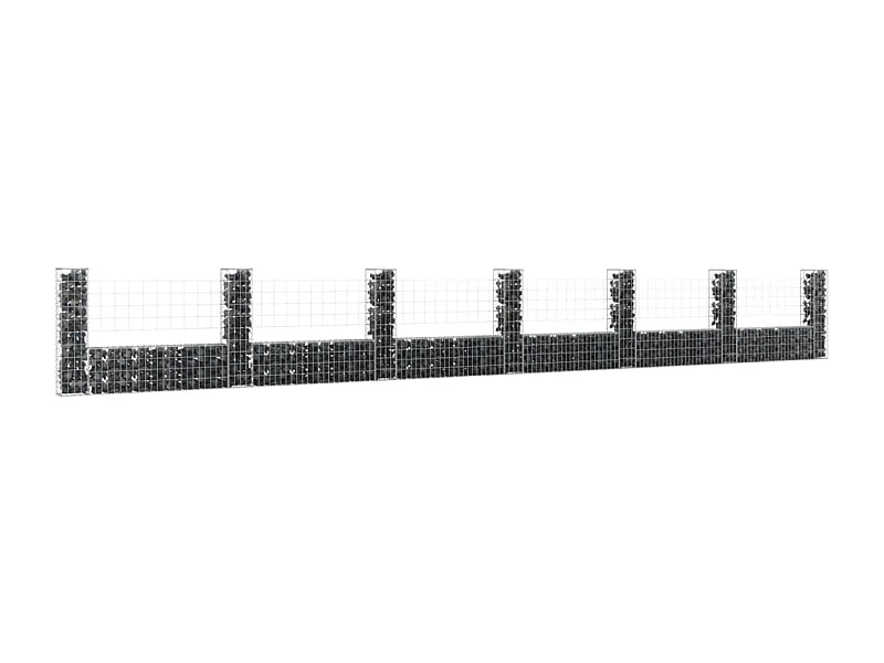 Panier de gabion en forme de U avec 7 poteaux Fer 740x20x100