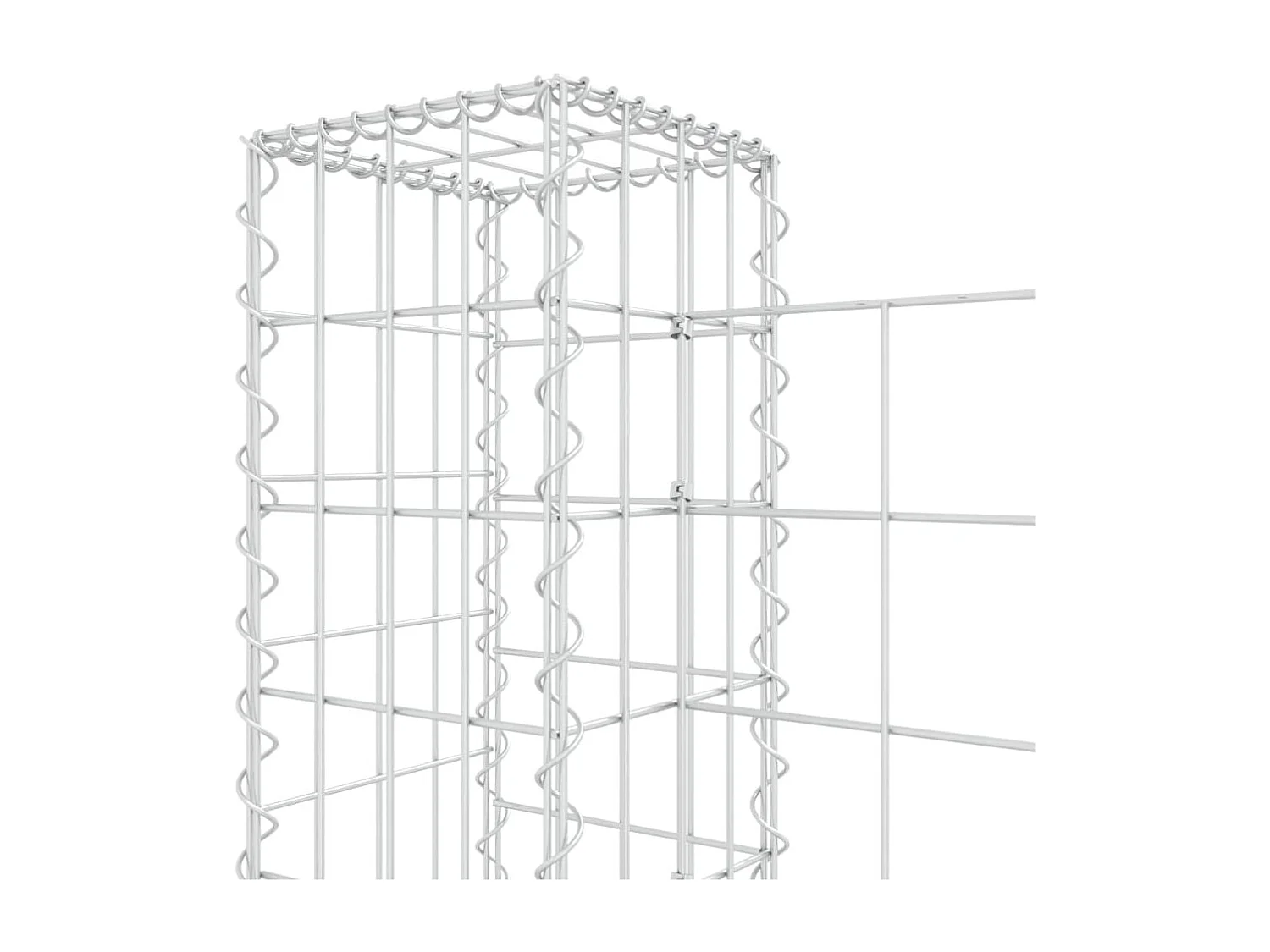 Panier de gabion en forme de U avec 7 poteaux Fer 740x20x100