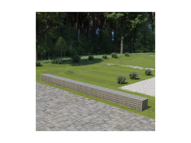 Mur à gabion avec couvercles Acier galvanisé 900 x 50x50