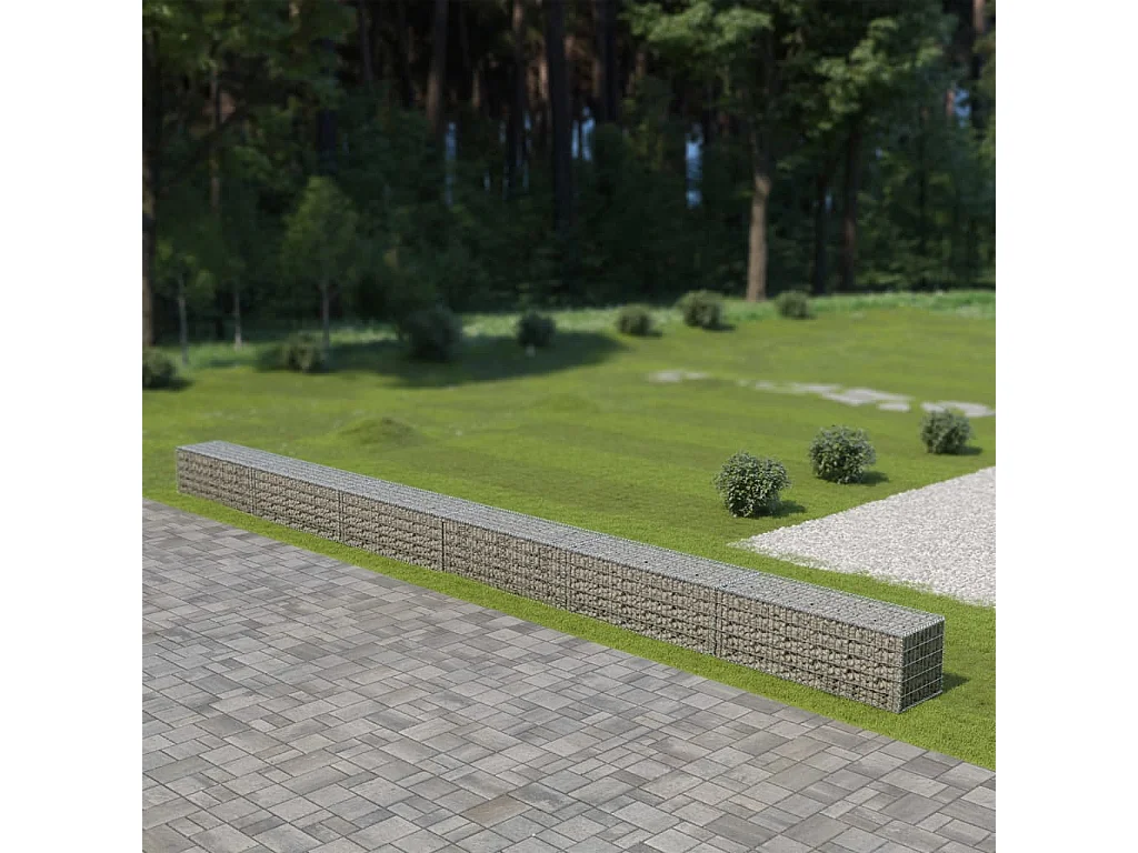 Mur à gabion avec couvercles Acier galvanisé 900 x 50x50