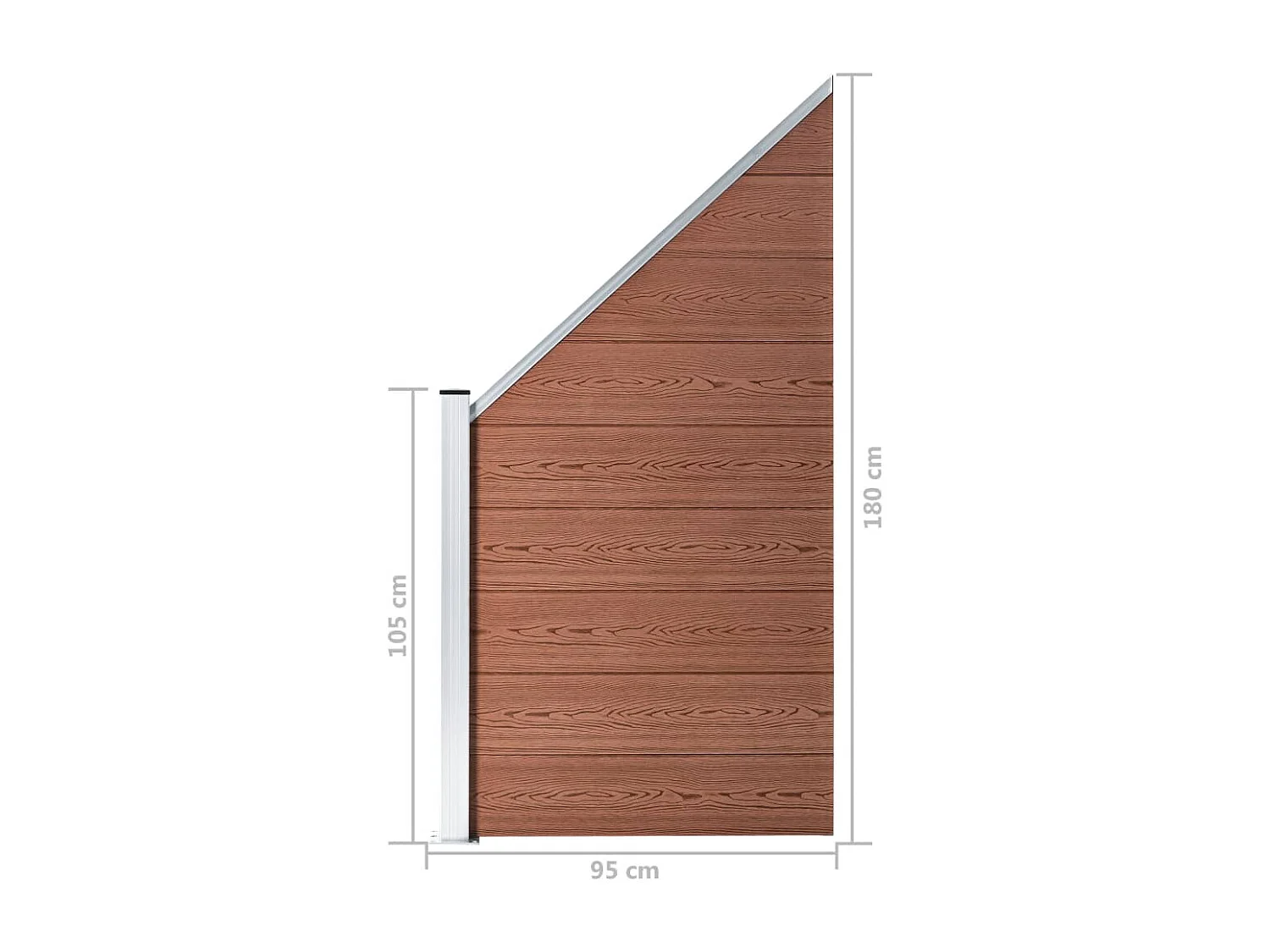 Panneau de clôture WPC 95x(105-180) cm Marron