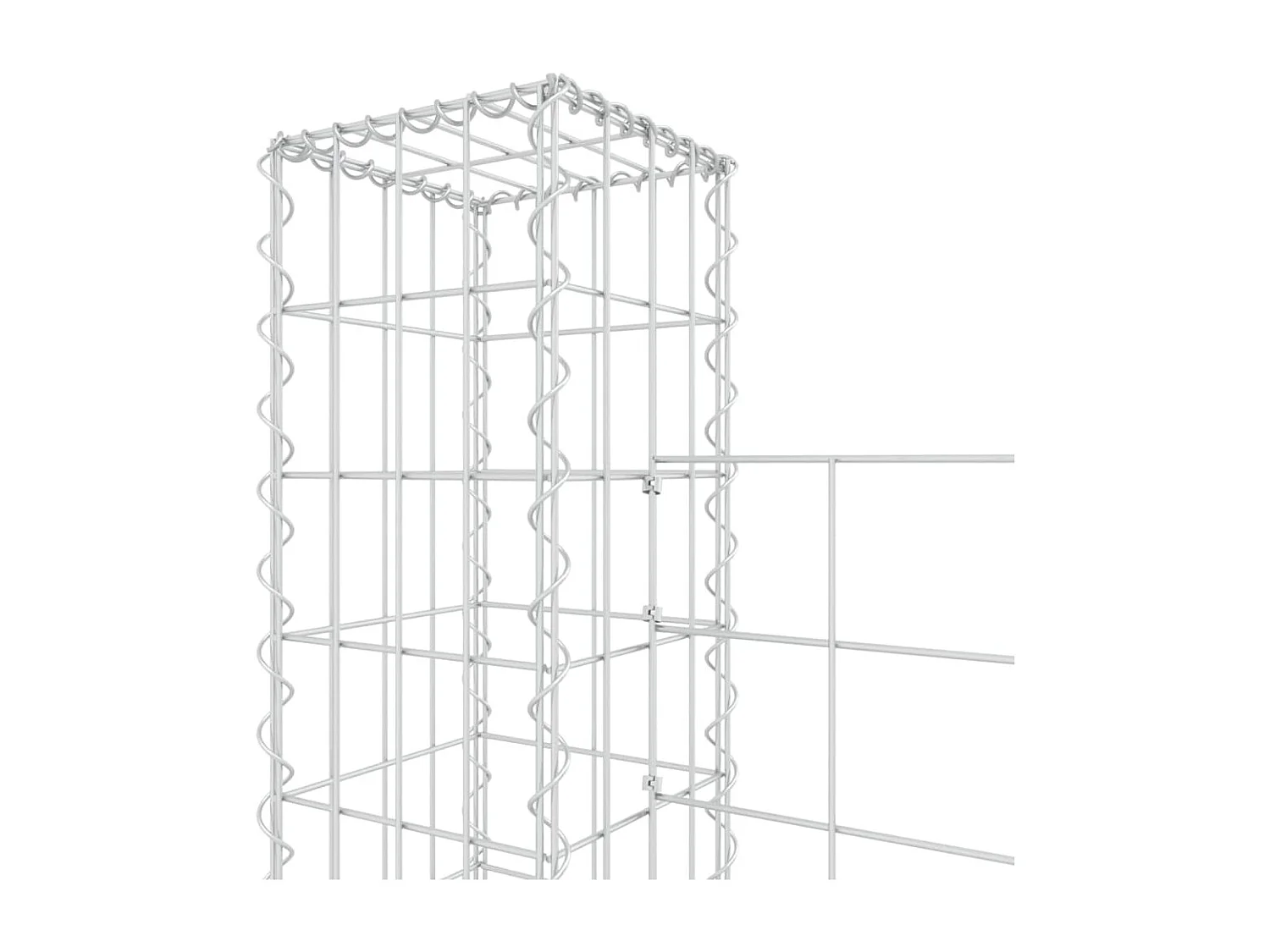 Panier de gabion en forme de U avec 7 poteaux Fer 740x20x150