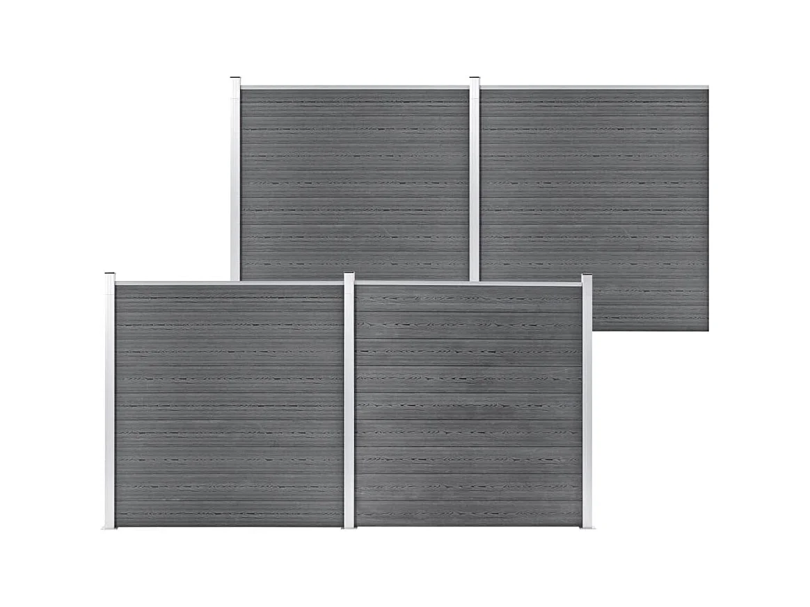 Clôture de jardin WPC 699x186 Gris