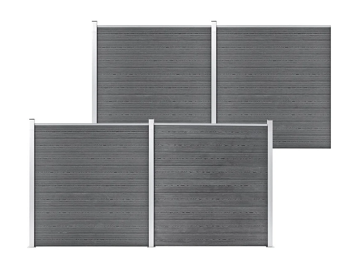 Clôture de jardin WPC 699x186 Gris