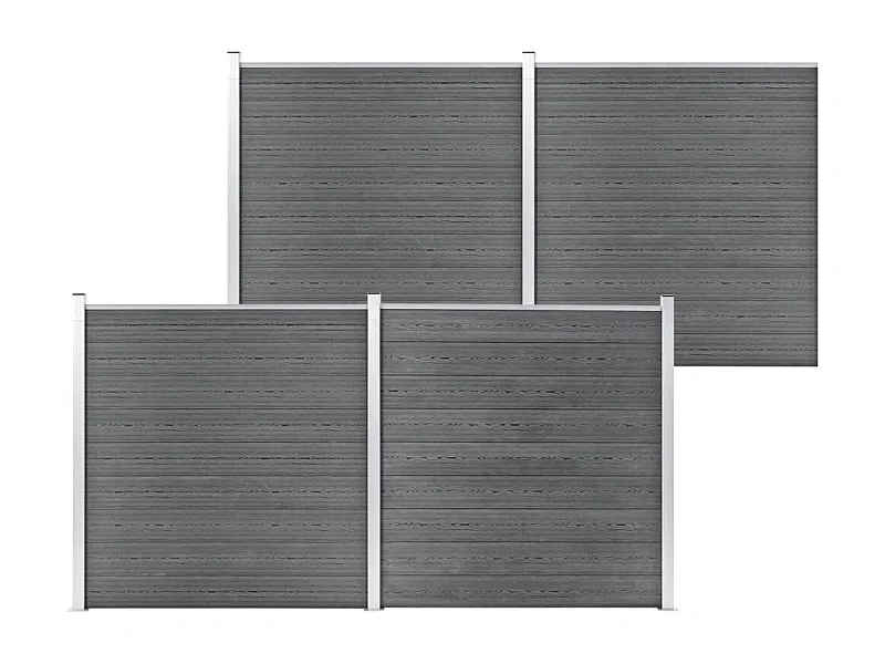 Clôture de jardin WPC 699x186 Gris