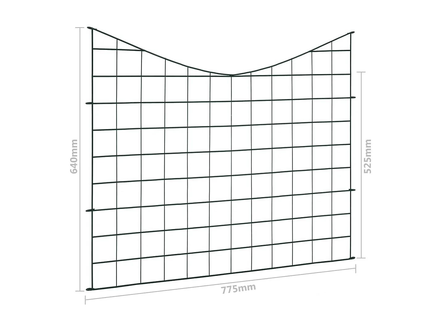 Ensemble de clôture voûtée plus basse d'étang 77,5x64 Vert