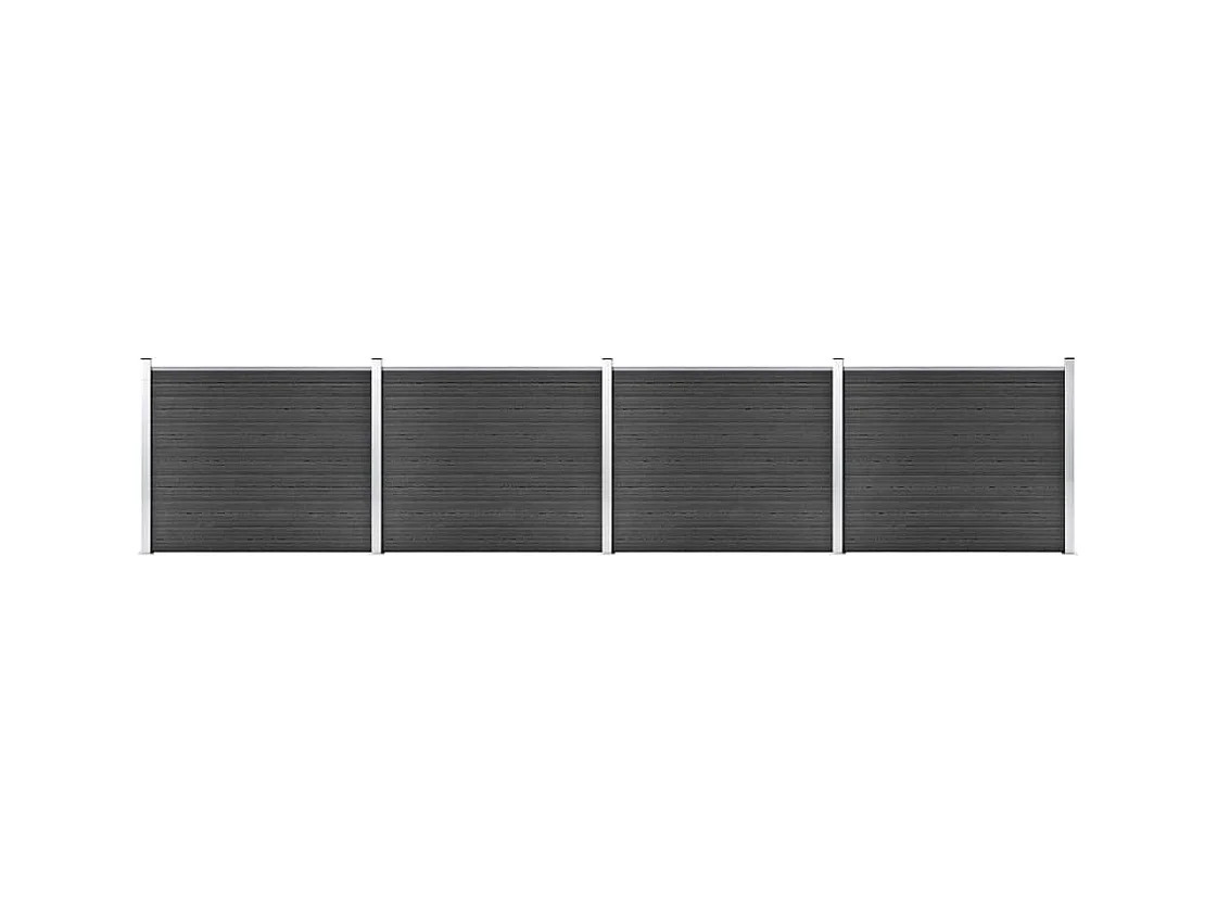 Ensemble de panneau de clôture WPC 699x146 Gris