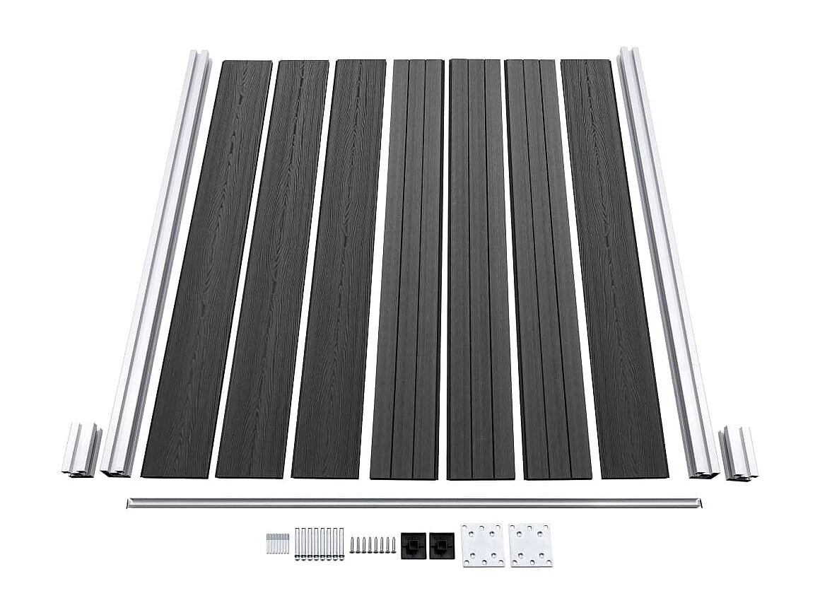 Ensemble de panneau de clôture WPC 699x146 Gris