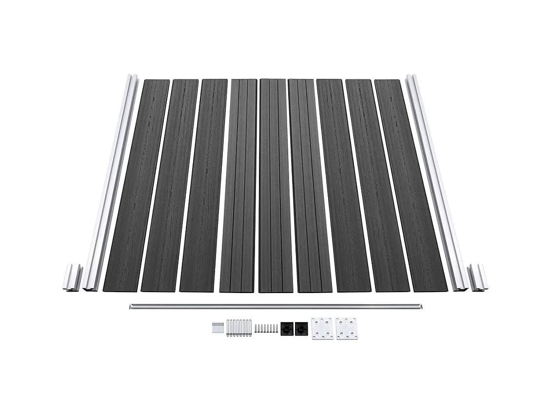 Ensemble de panneau de clôture WPC 792x(105-186) cm Noir