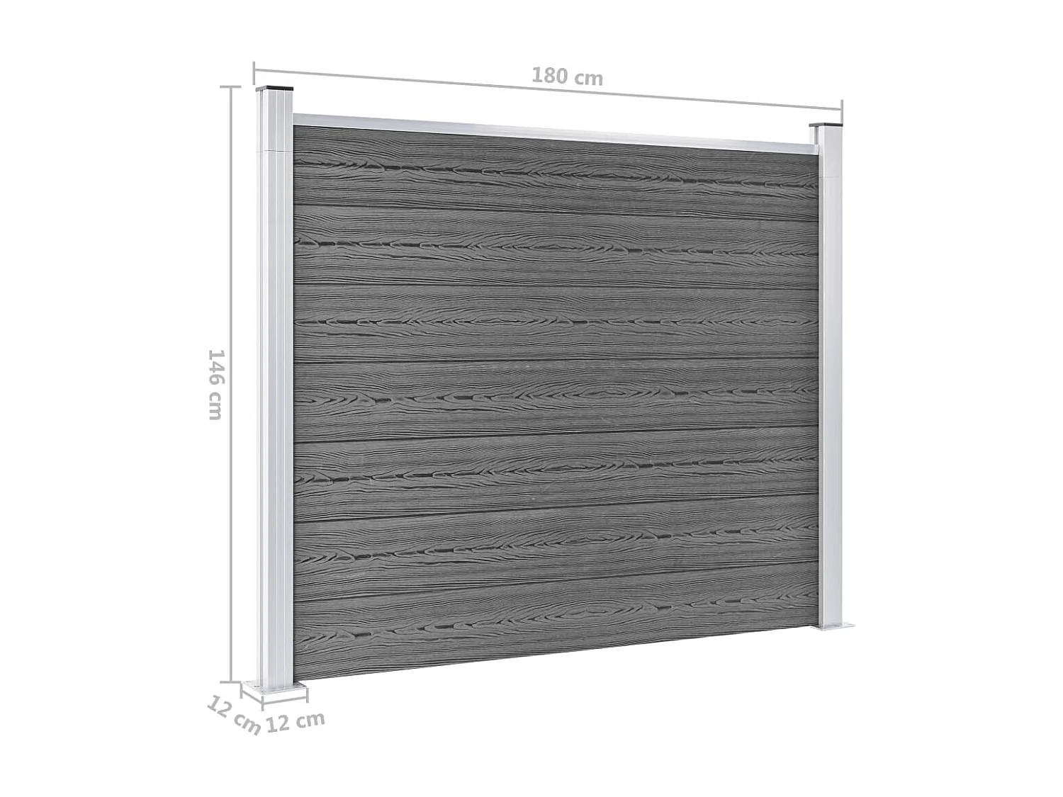 Panneau de clôture WPC 180x146 Gris