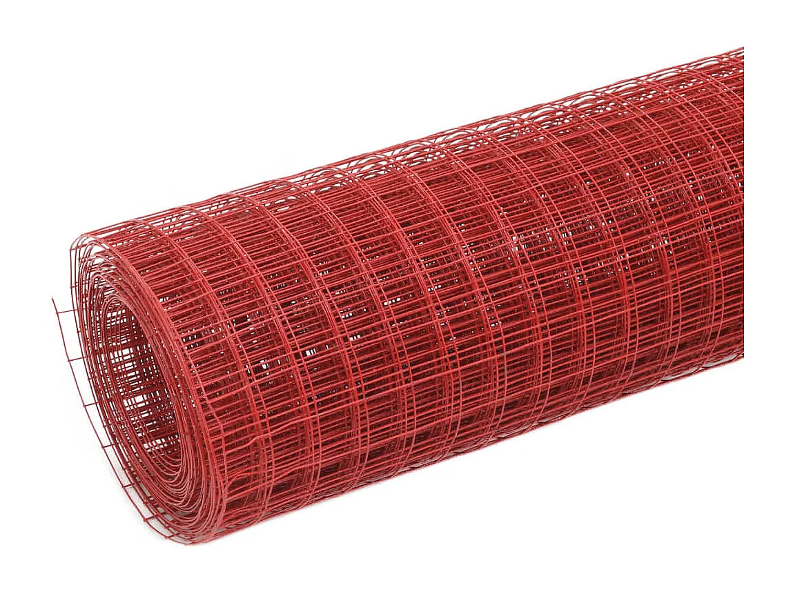Grillage Acier avec revêtement en PVC 25x1 m Rouge 3