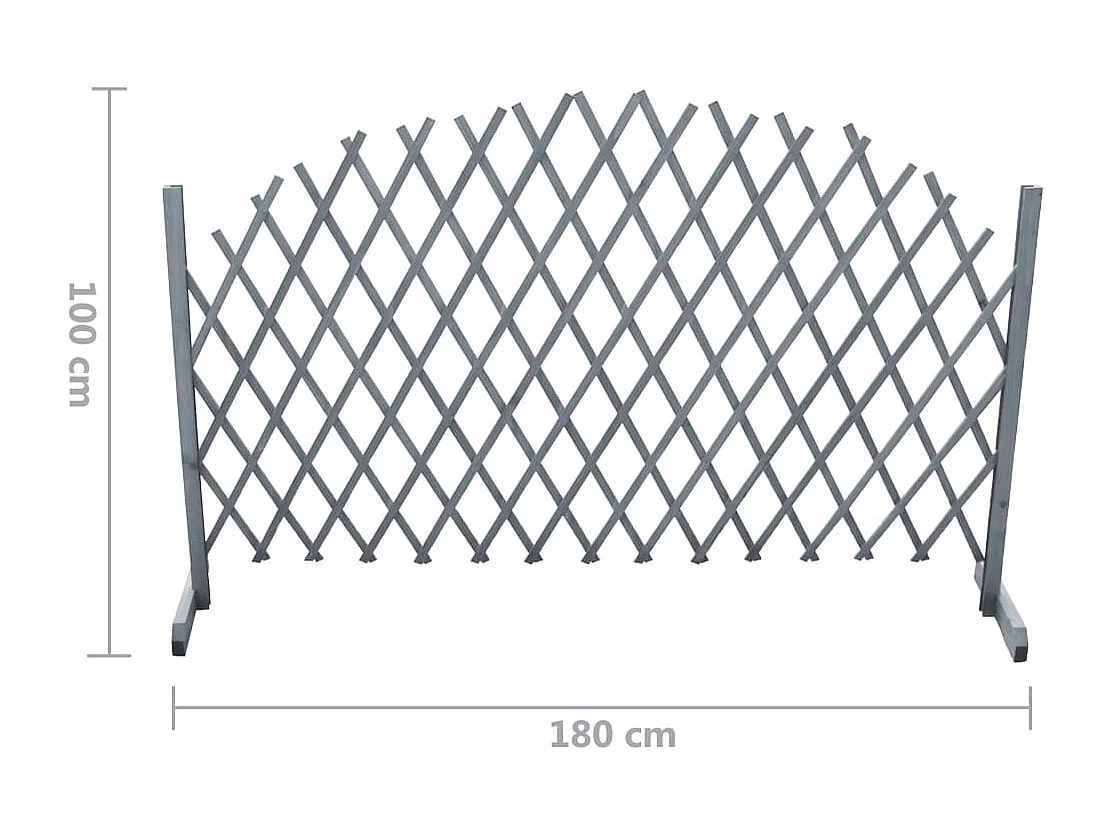 Clôture en treillis Bois de sapin massif 1,8x1 m Gris