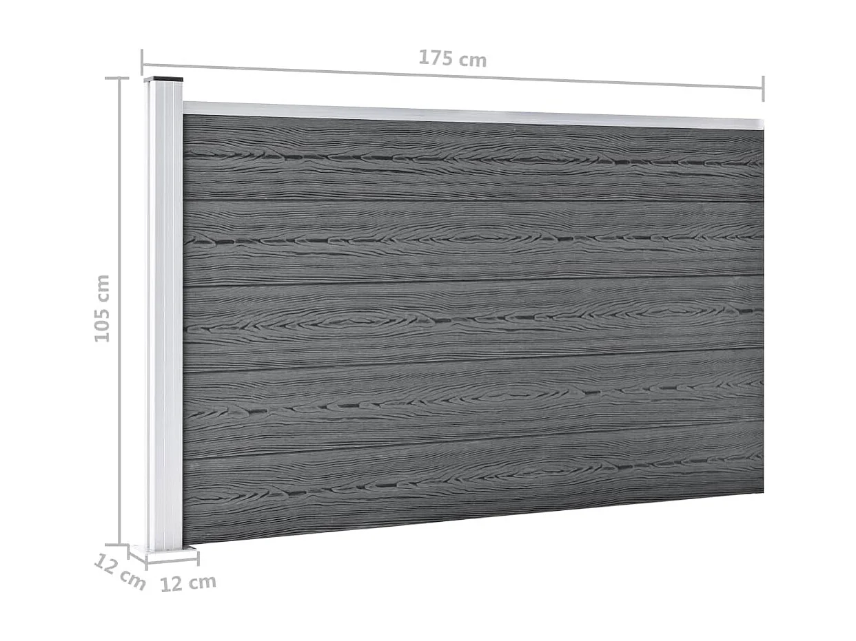 Clôture de jardin WPC 175x105 Gris