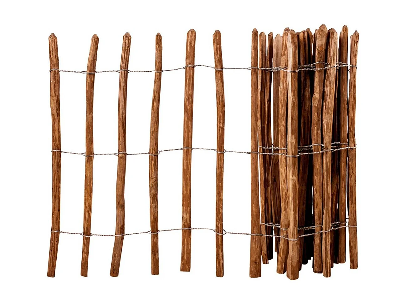 Clôture à piquets Bois de noisetier 90x500 2