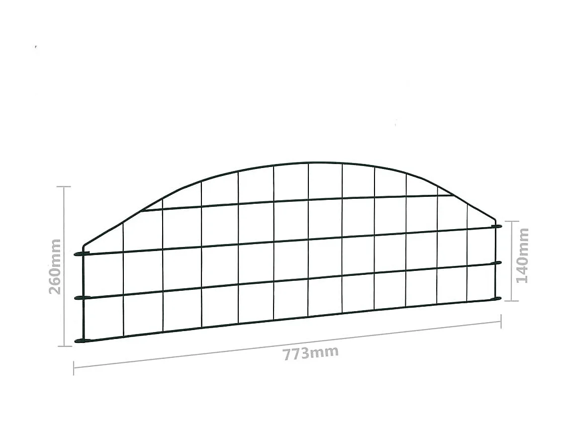 Ensemble de clôture voûtée d'étang 77,3x26 Vert