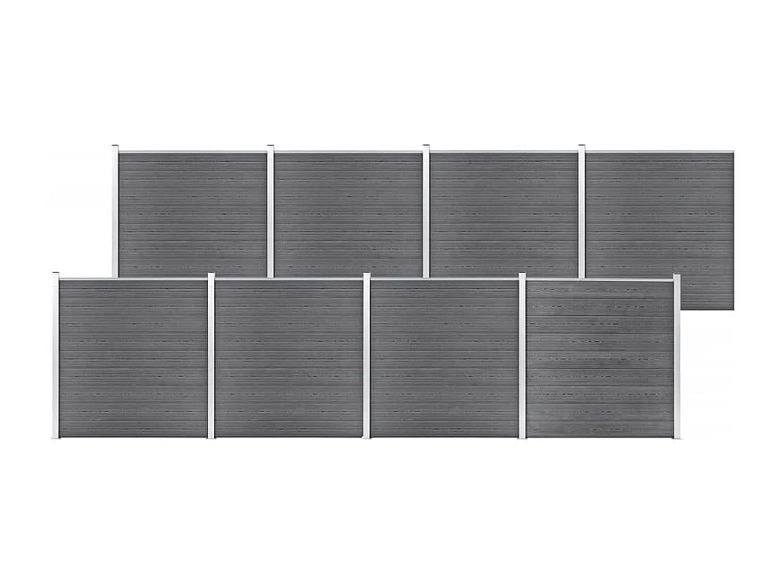 Clôture de jardin WPC 1391x186 Gris