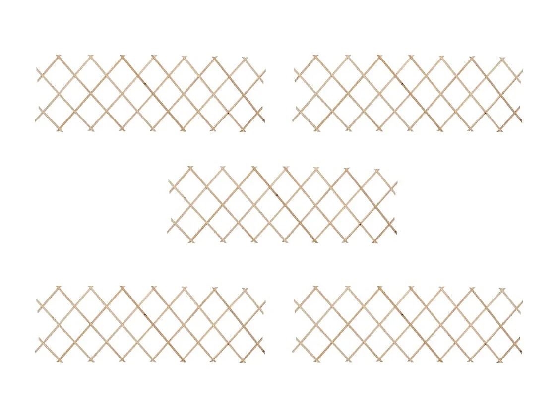 Clôture à treillis 5 pcs Bois de sapin 180x60